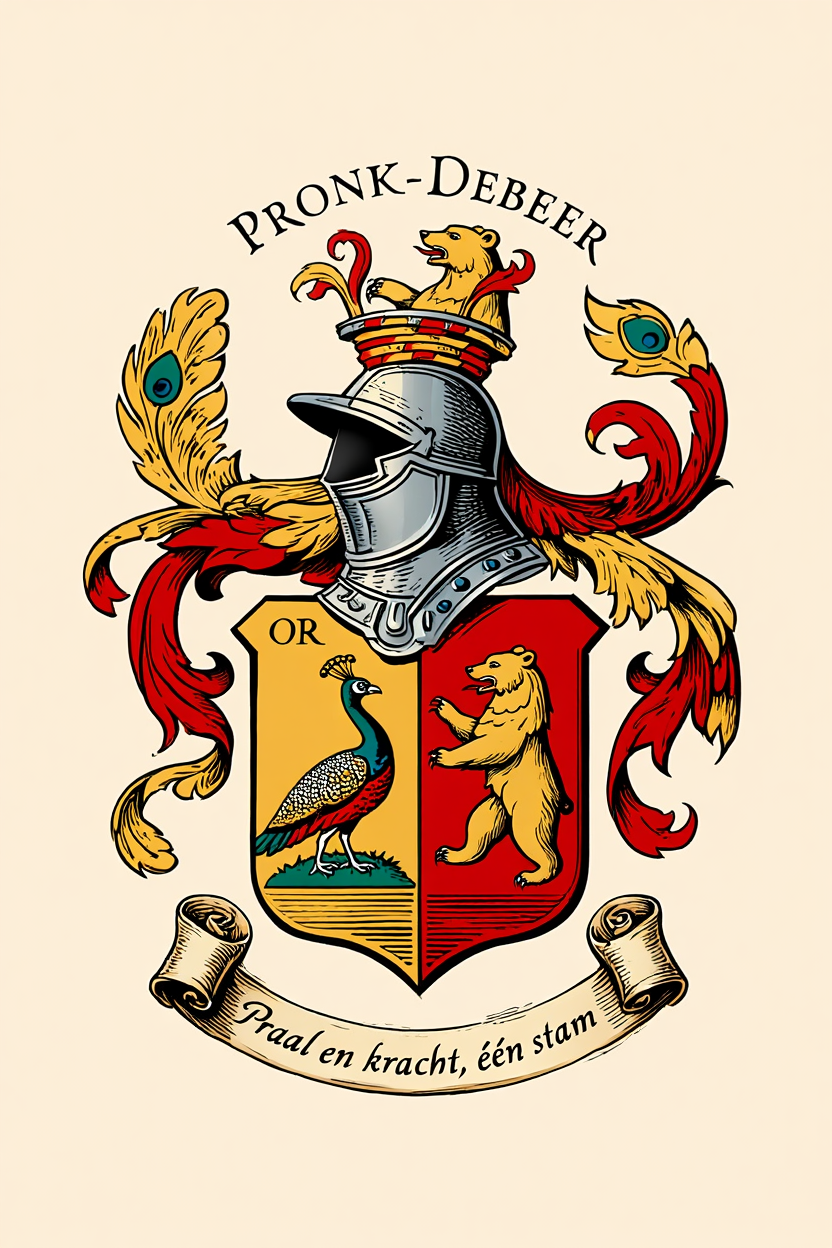 Familiewapen van de achternaam PRONK-DEBEER (vergrendeld)