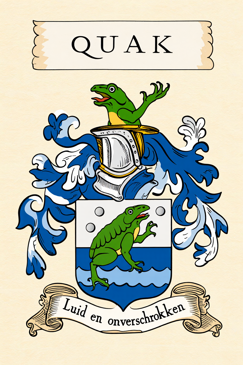 Familiewapen van de achternaam QUAK (vergrendeld)
