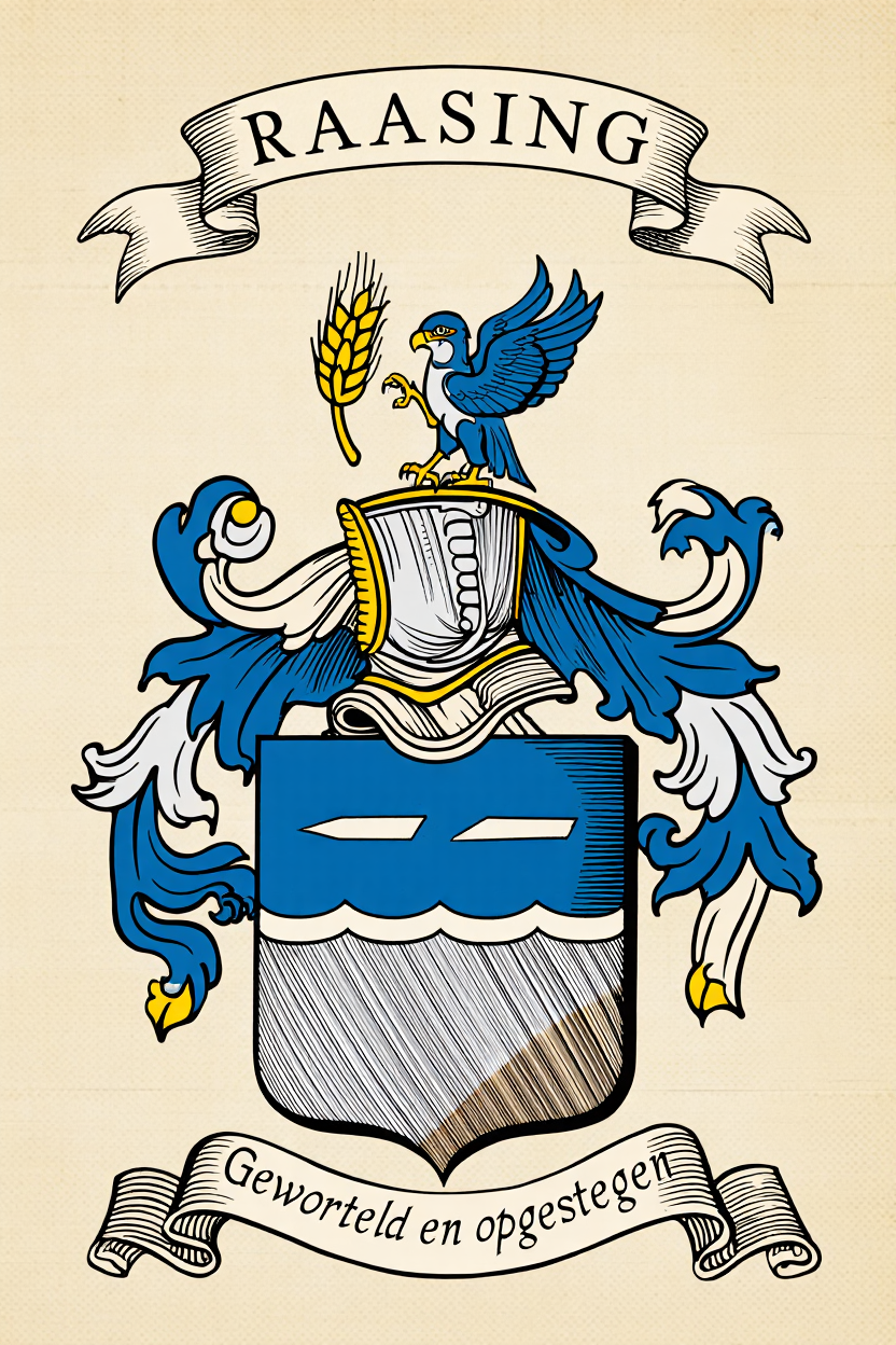 Familiewapen van de achternaam RAASING (vergrendeld)