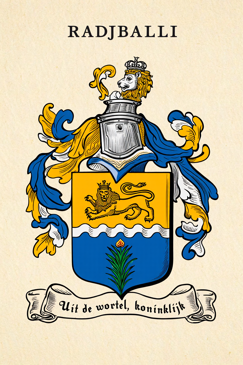 Familiewapen van de achternaam RADJBALLI (vergrendeld)