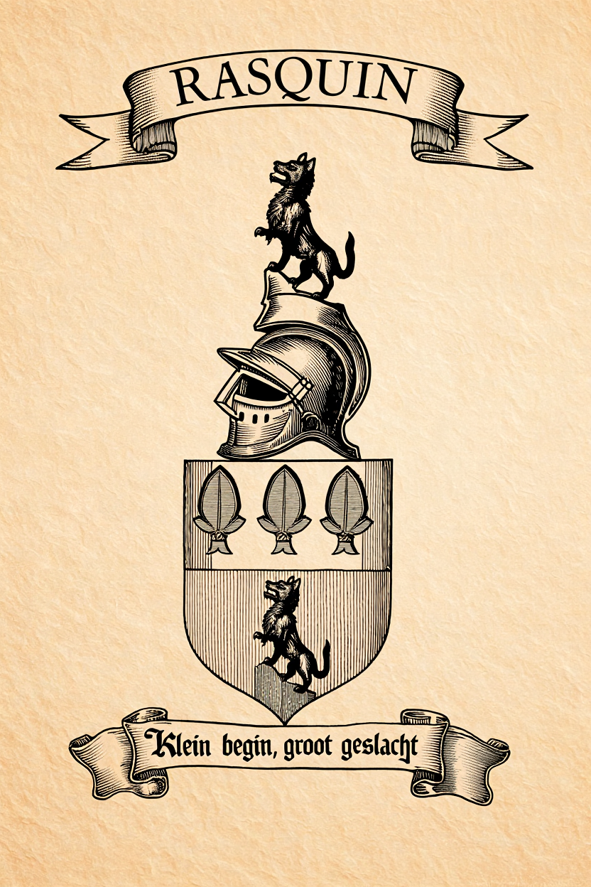 Familiewapen van de achternaam RASQUIN (vergrendeld)
