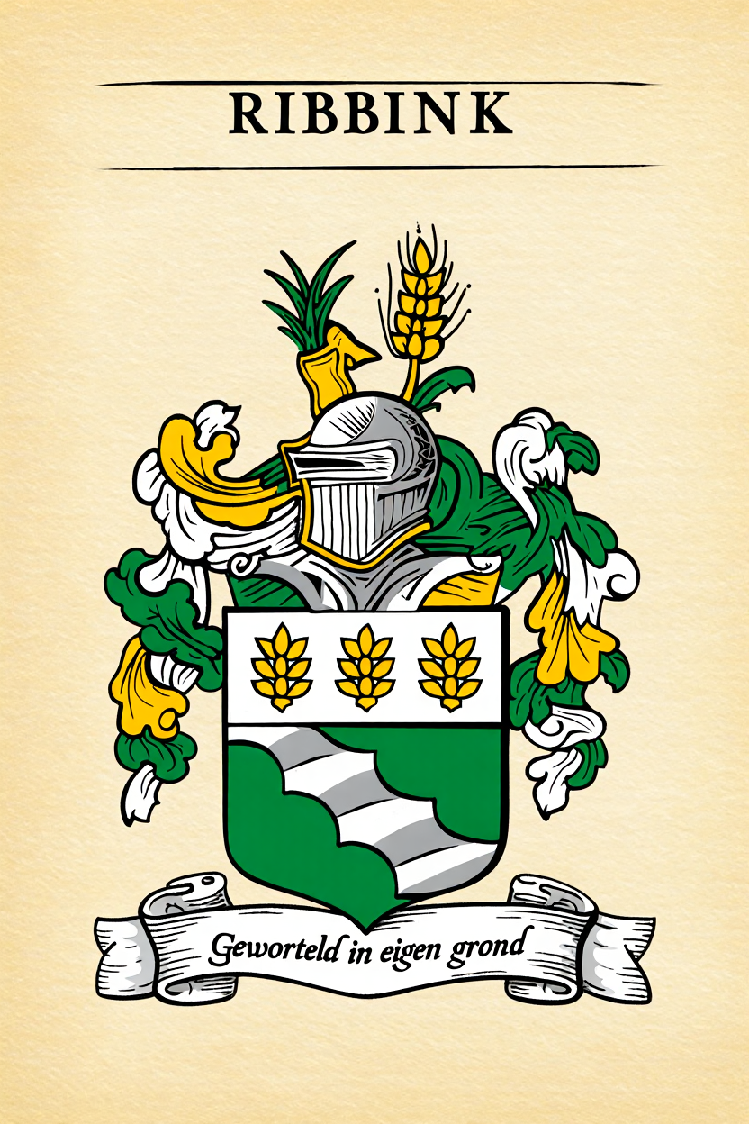 Familiewapen van de achternaam RIBBINK (vergrendeld)