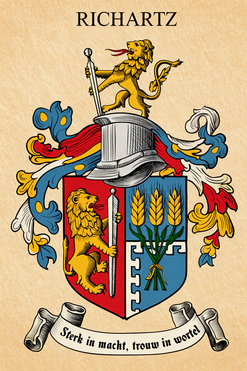 Familiewapen van de achternaam RICHARTZ (vergrendeld)