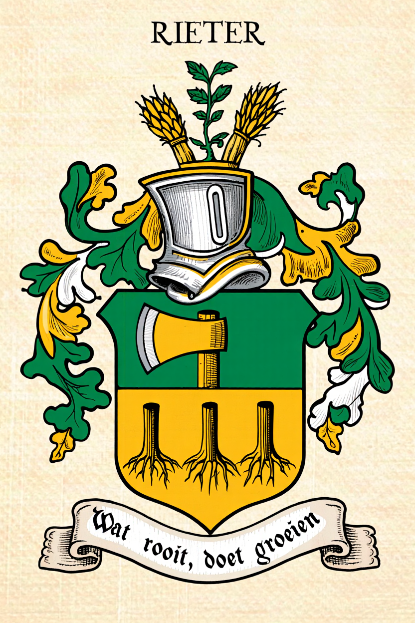 Familiewapen van de achternaam RIETER (vergrendeld)