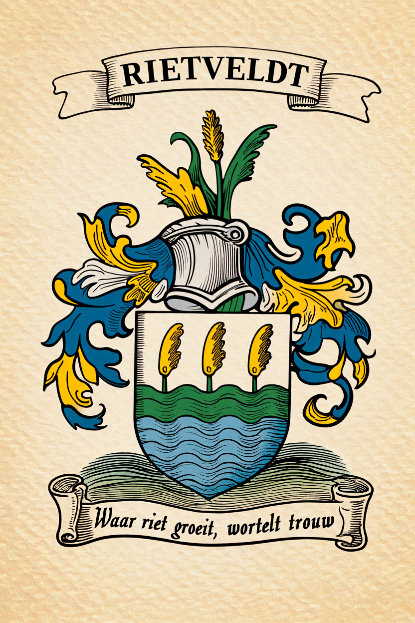 Familiewapen van de achternaam RIETVELDT (vergrendeld)