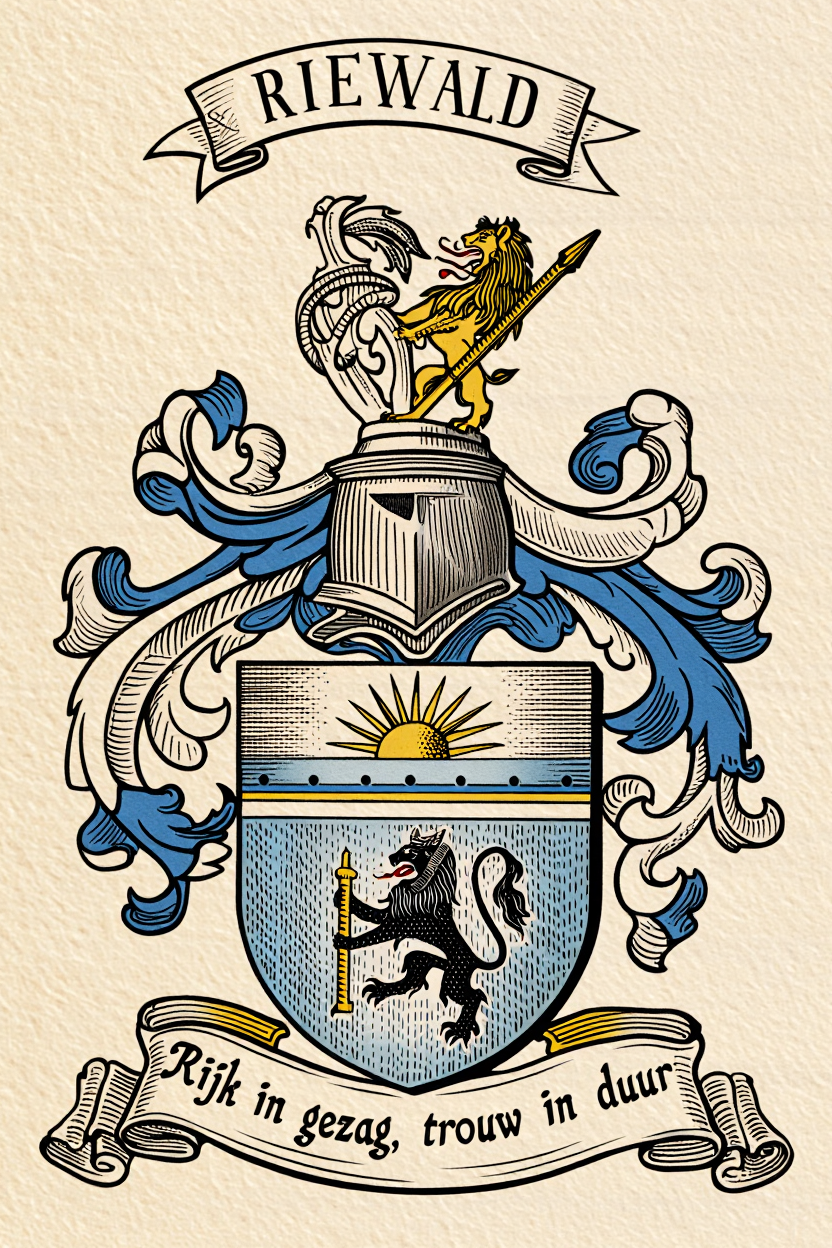 Familiewapen van de achternaam RIEWALD (vergrendeld)