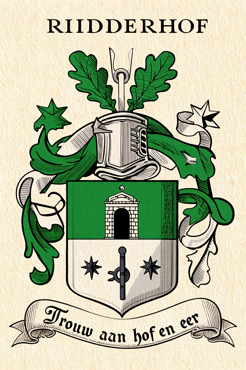 Familiewapen van de achternaam RIIDDERHOF (vergrendeld)