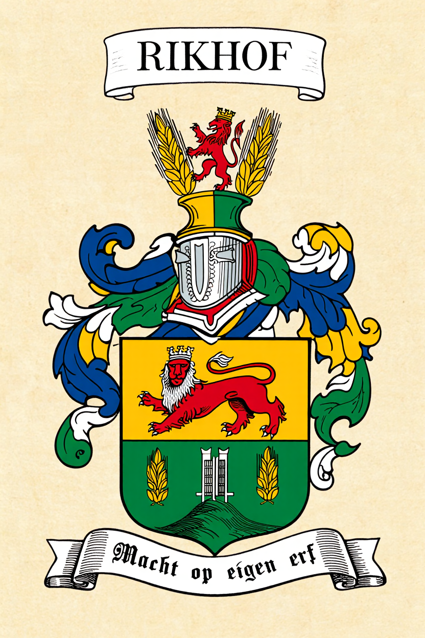 Familiewapen van de achternaam RIKHOF (vergrendeld)