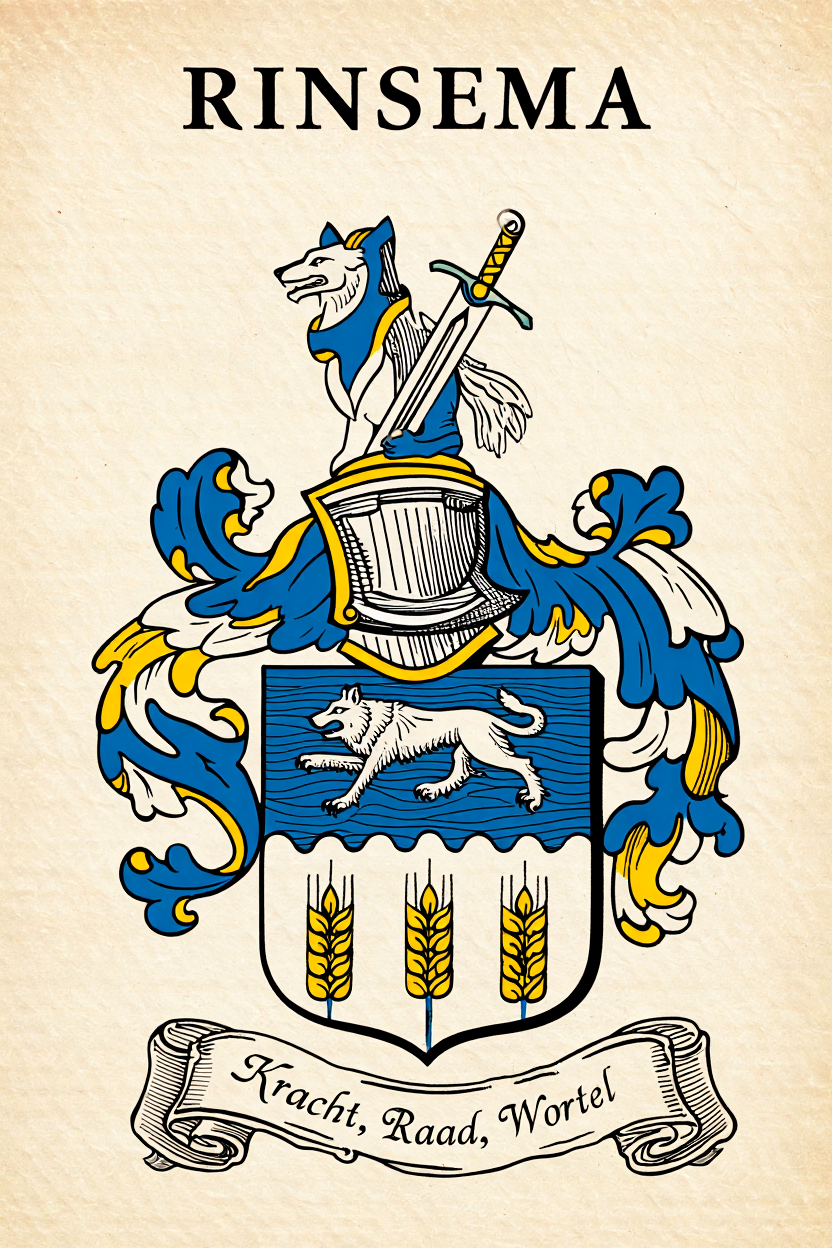 Familiewapen van de achternaam RINSEMA (vergrendeld)