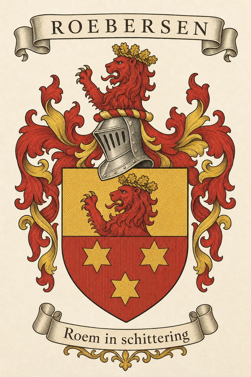 Familiewapen van de achternaam ROEBERSEN (vergrendeld)