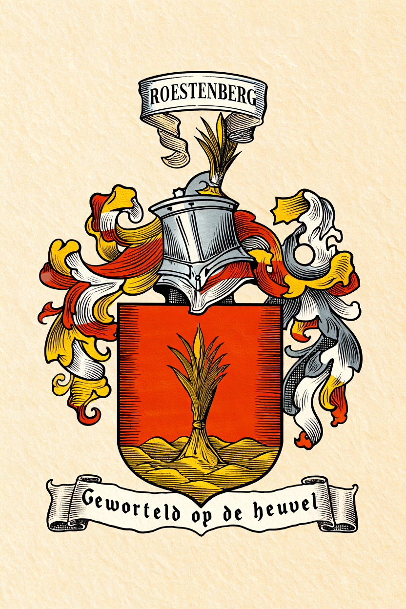Familiewapen van de achternaam ROESTENBERG (vergrendeld)