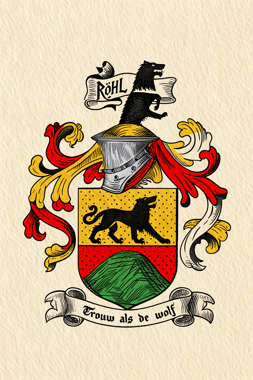 Familiewapen van de achternaam RÖHL (vergrendeld)