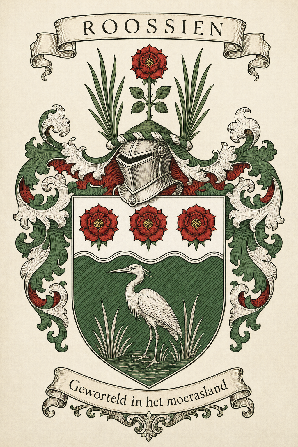 Familiewapen van de achternaam ROOSSIEN (vergrendeld)