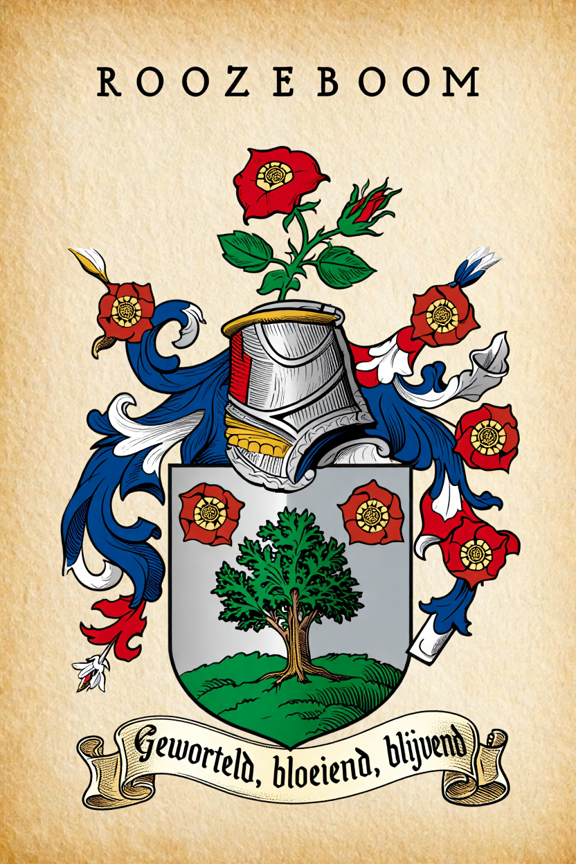 Familiewapen van de achternaam ROOZEBOOM (vergrendeld)