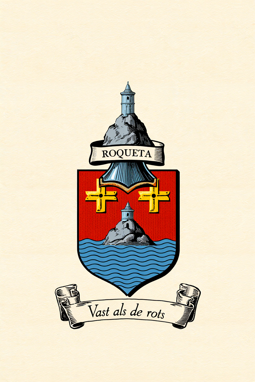 Familiewapen van de achternaam ROQUETA (vergrendeld)
