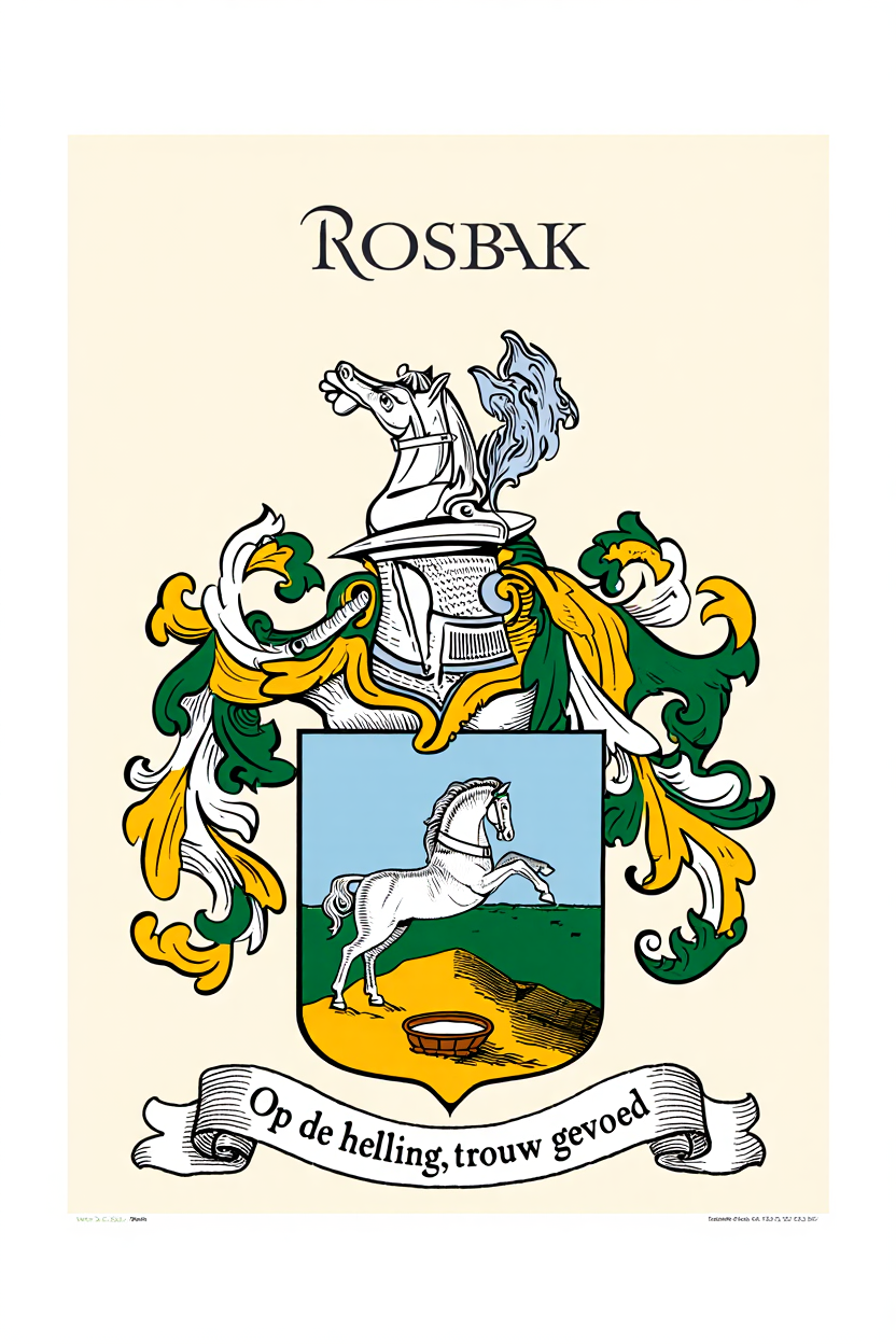Familiewapen van de achternaam ROSBAK (vergrendeld)