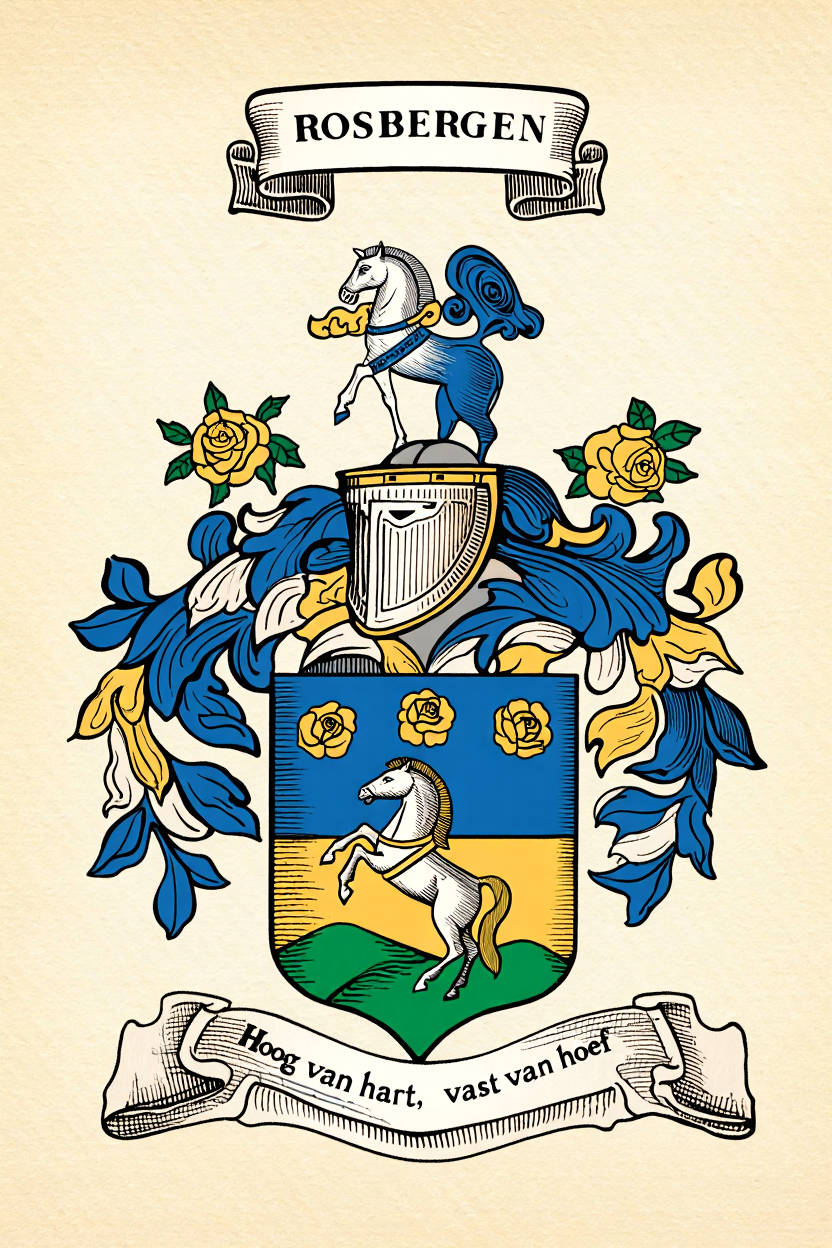 Familiewapen van de achternaam ROSBERGEN (vergrendeld)