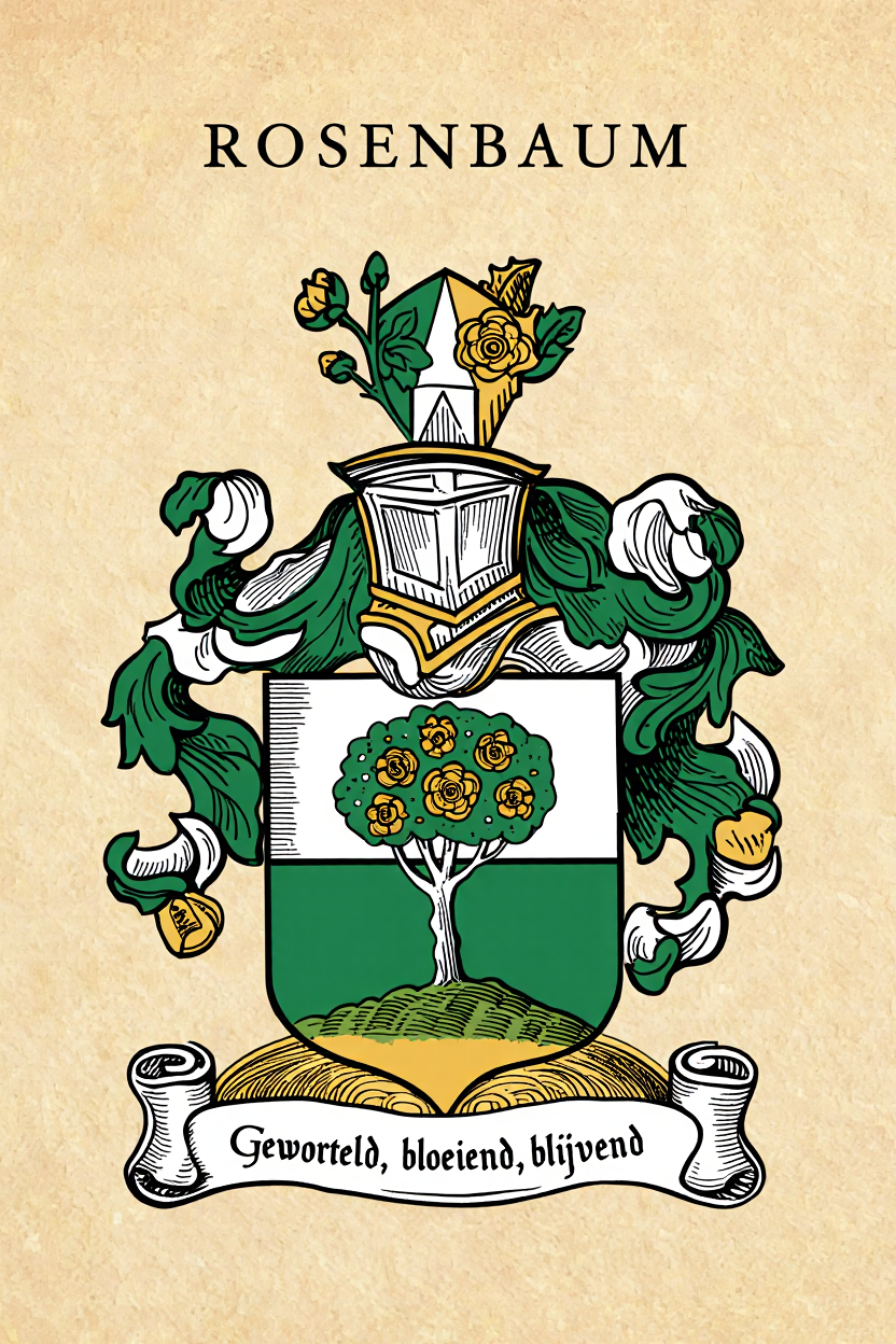Familiewapen van de achternaam ROSENBAUM (vergrendeld)