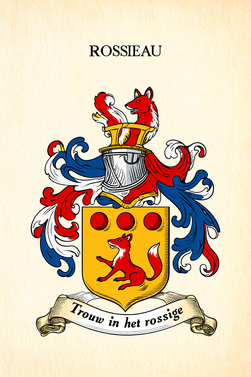 Familiewapen van de achternaam ROSSIEAU (vergrendeld)