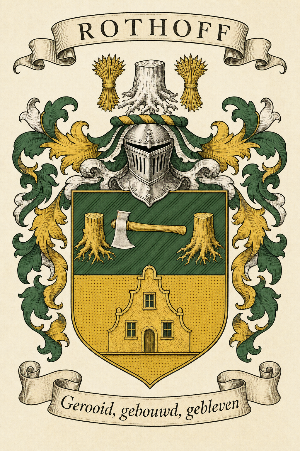 Familiewapen van de achternaam ROTHOFF (vergrendeld)