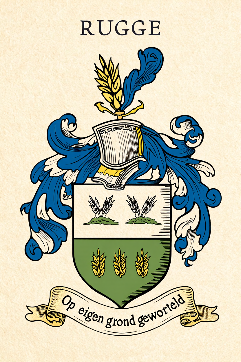 Familiewapen van de achternaam RUGGE (vergrendeld)
