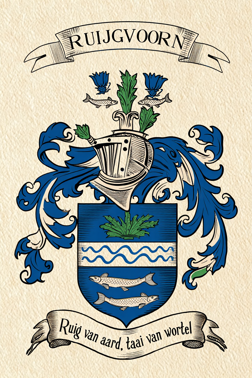 Familiewapen van de achternaam RUIJGVOORN (vergrendeld)