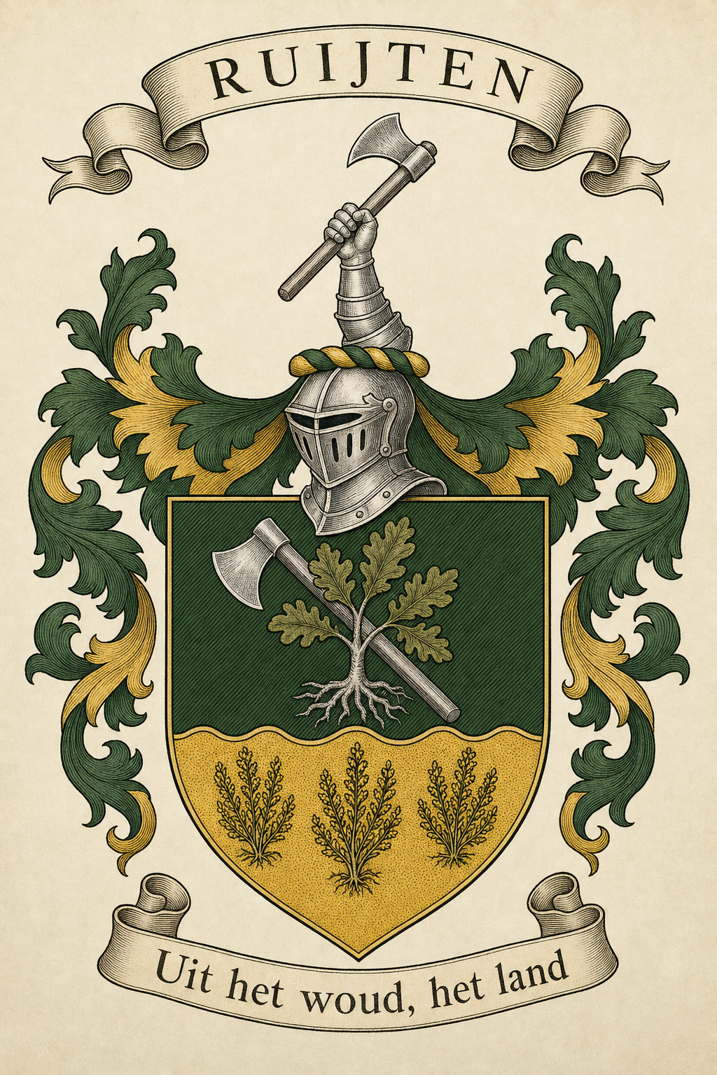 Familiewapen van de achternaam RUIJTEN (vergrendeld)
