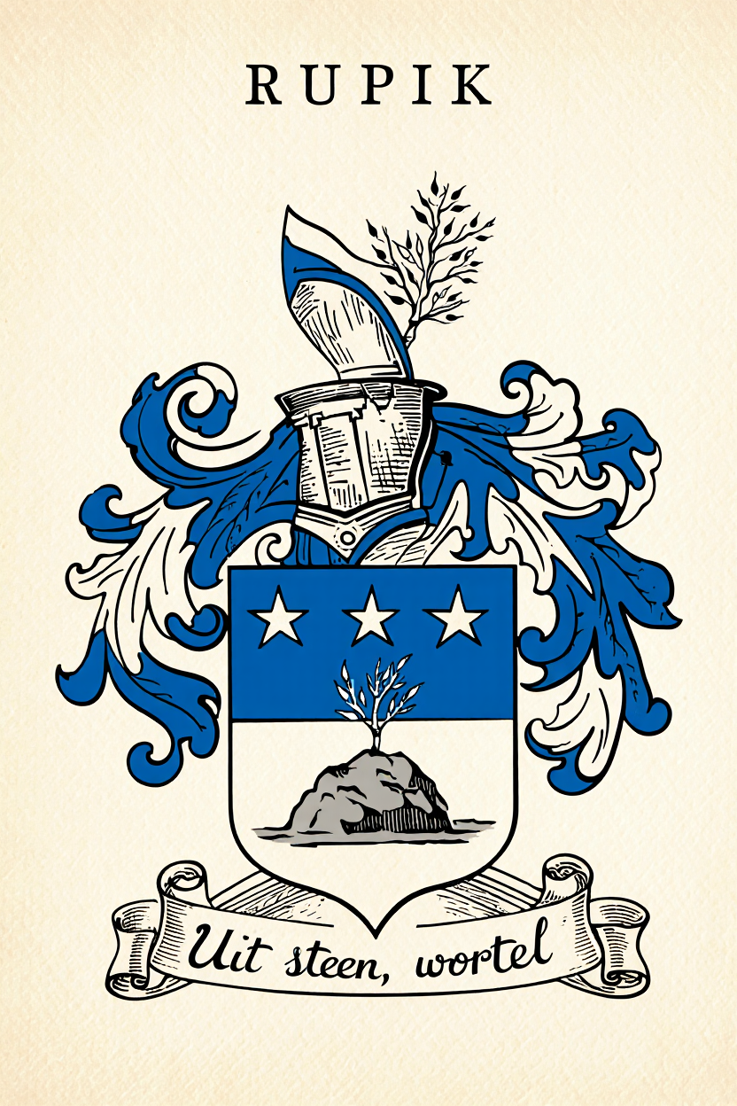 Familiewapen van de achternaam RUPIK (vergrendeld)