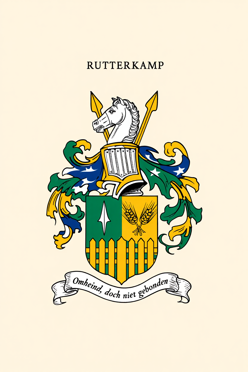 Familiewapen van de achternaam RUTTERKAMP (vergrendeld)