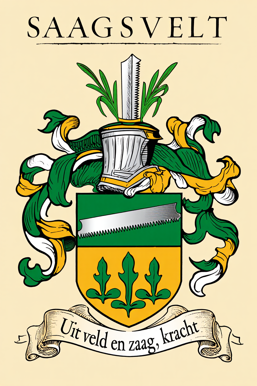 Familiewapen van de achternaam SAAGSVELT (vergrendeld)