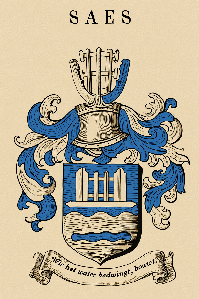 Familiewapen van de achternaam SAES (vergrendeld)