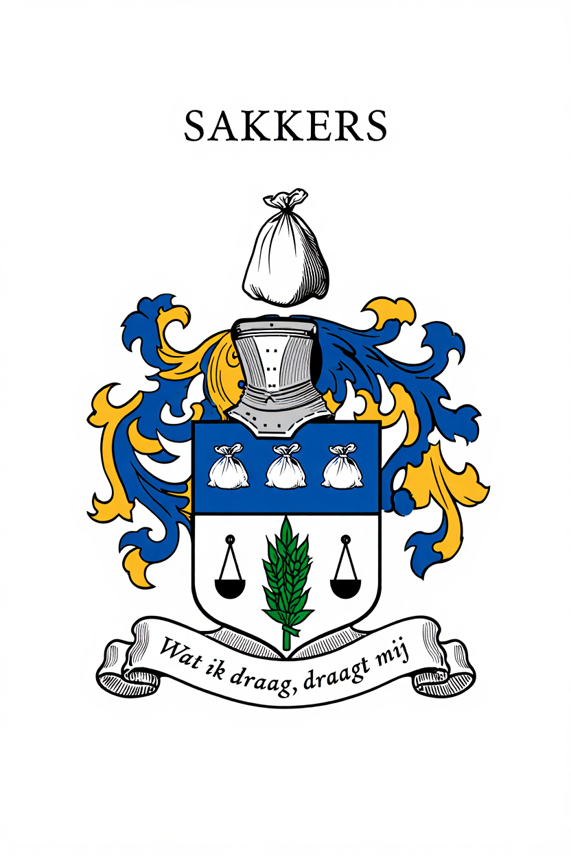 Familiewapen van de achternaam SAKKERS (vergrendeld)