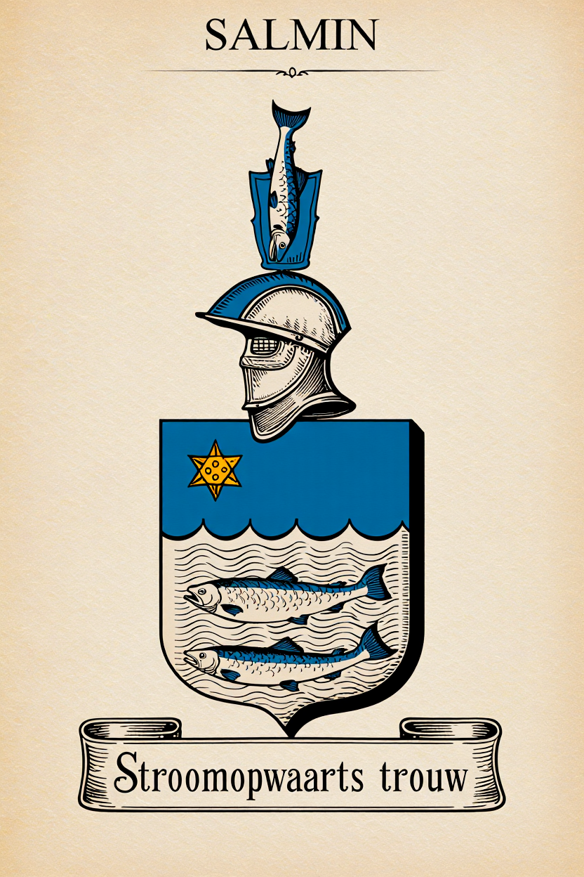 Familiewapen van de achternaam SALMIN (vergrendeld)