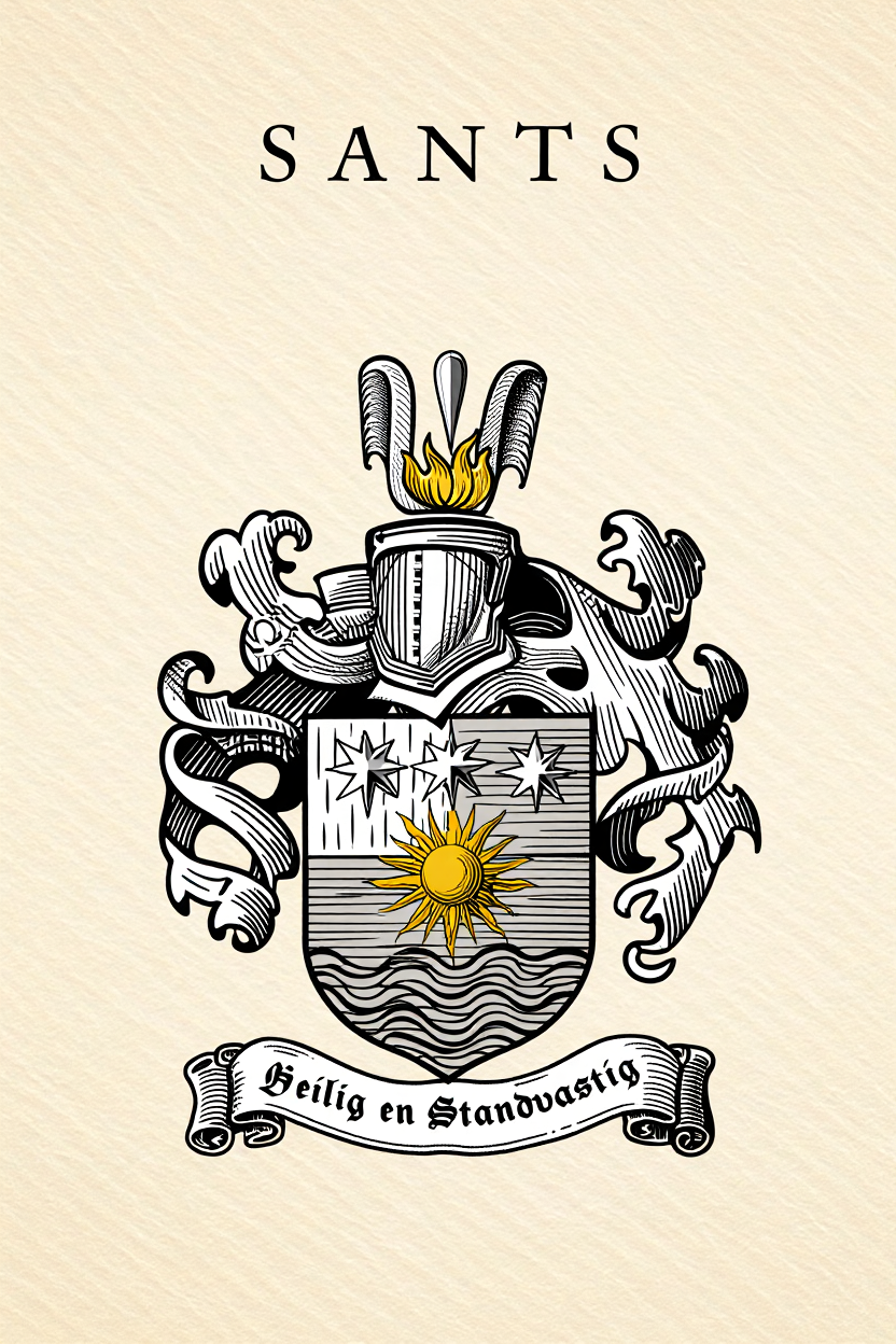 Familiewapen van de achternaam SANTS (vergrendeld)