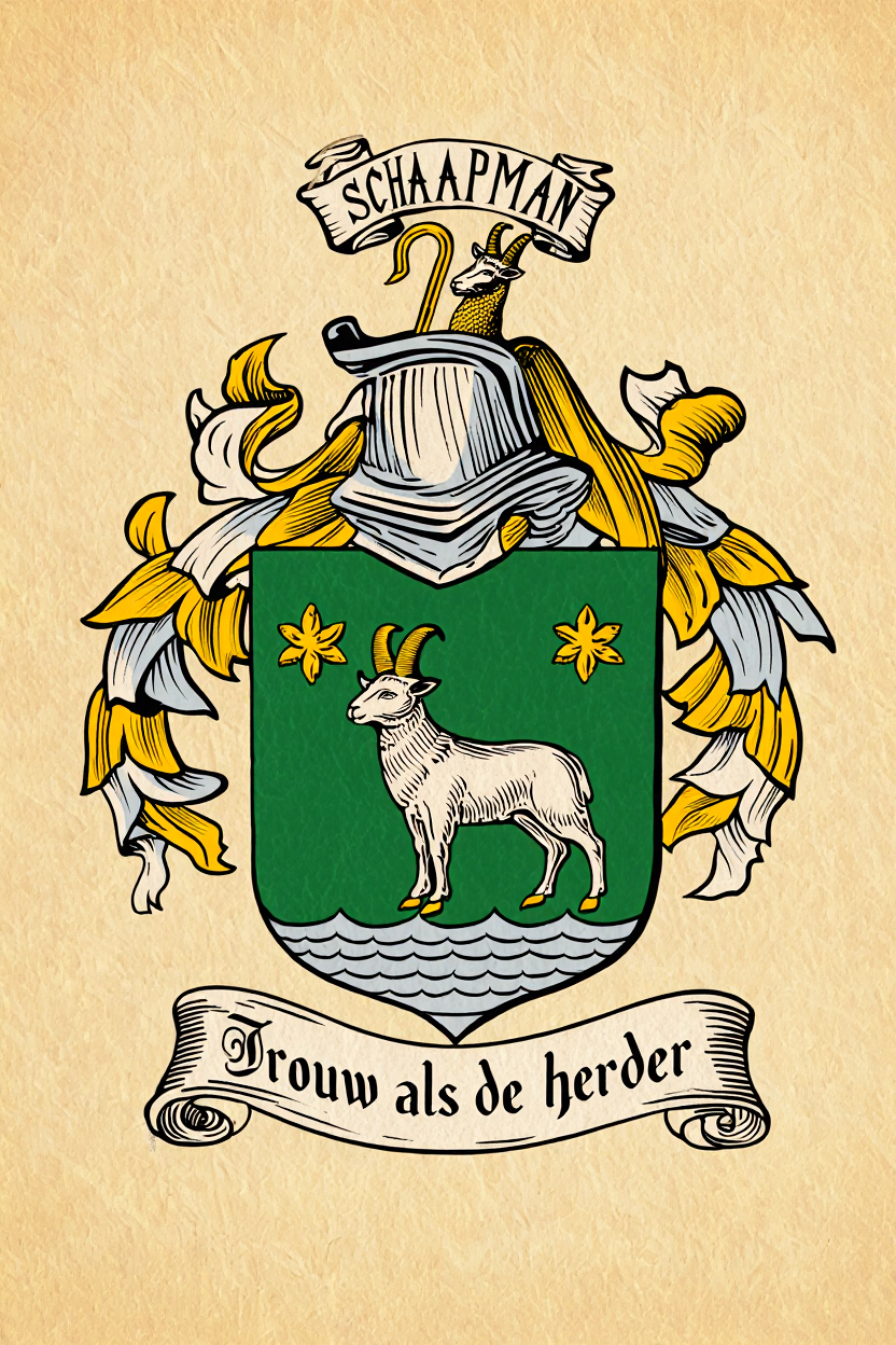 Familiewapen van de achternaam SCHAAPMAN (vergrendeld)