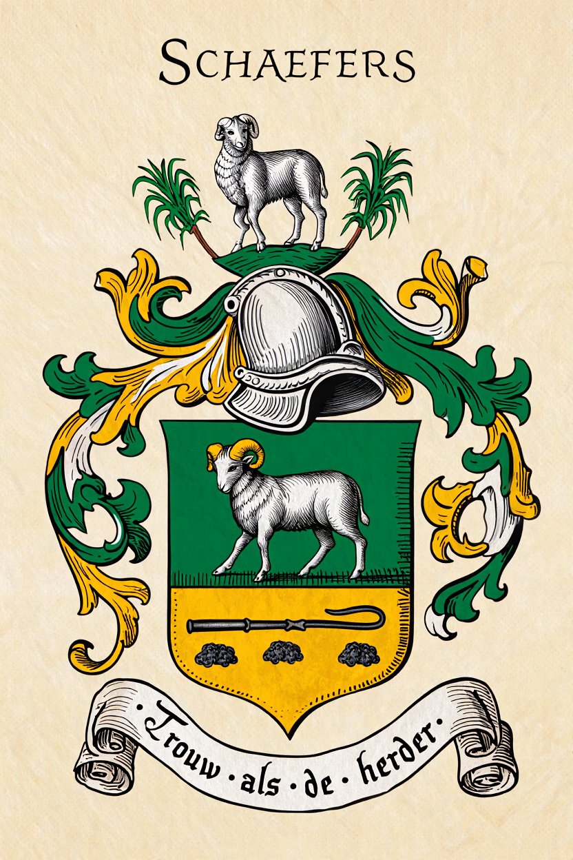 Familiewapen van de achternaam SCHAEFERS (vergrendeld)