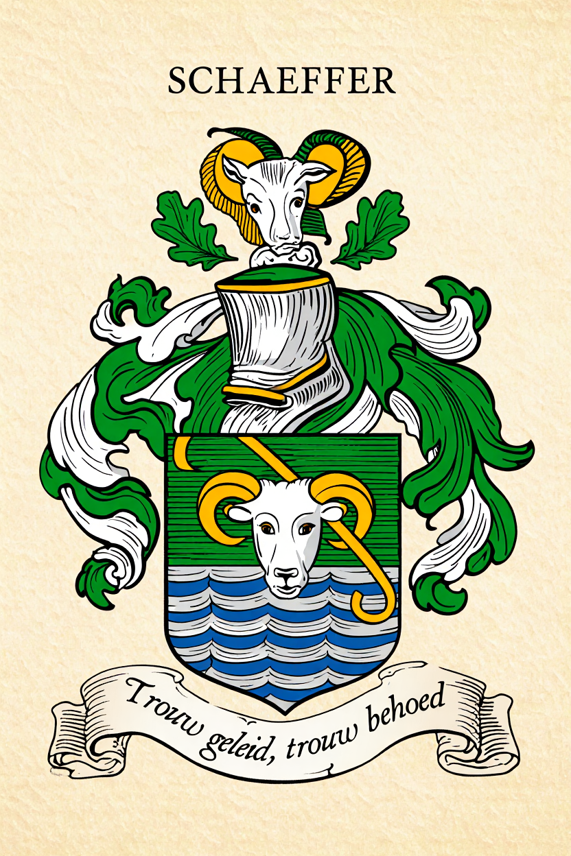Familiewapen van de achternaam SCHAEFFER (vergrendeld)