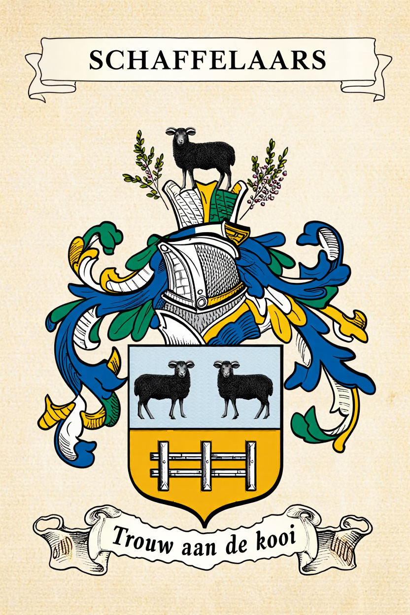 Familiewapen van de achternaam SCHAFFELAARS (vergrendeld)
