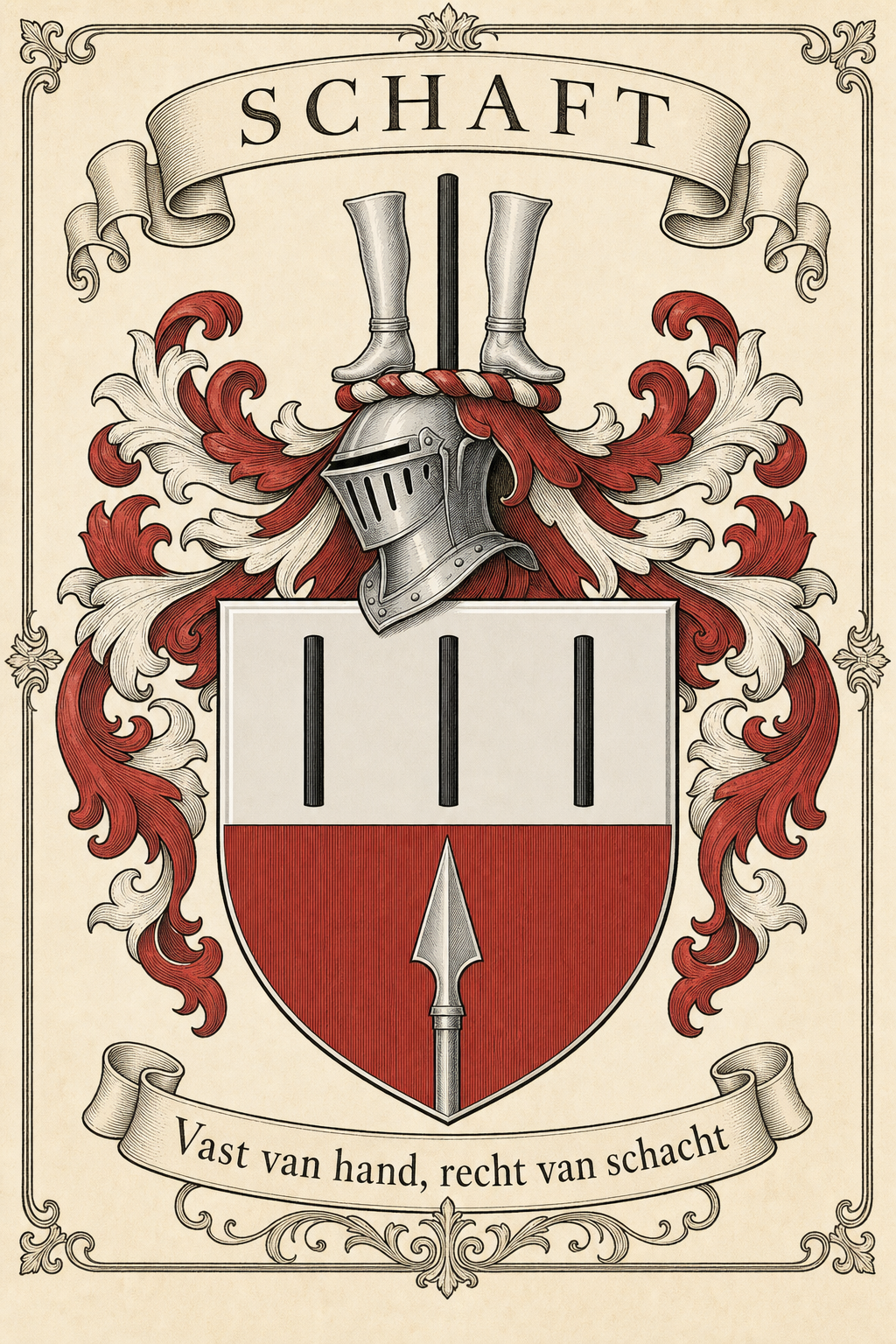 Familiewapen van de achternaam SCHAFT (vergrendeld)