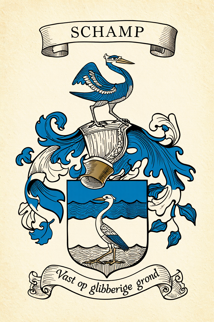 Familiewapen van de achternaam SCHAMP (vergrendeld)