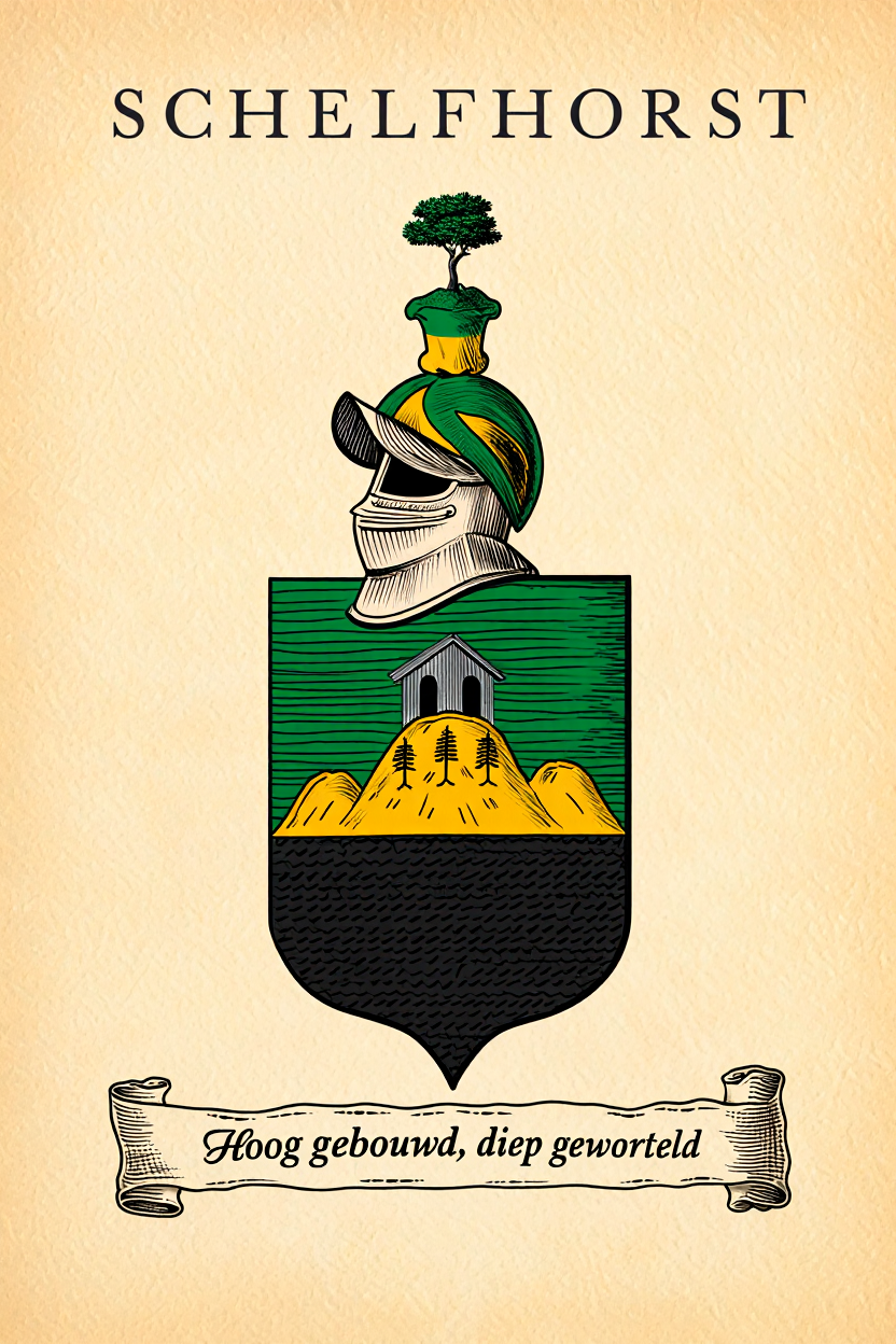 Familiewapen van de achternaam SCHELFHORST (vergrendeld)