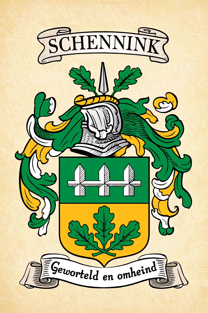 Familiewapen van de achternaam SCHENNINK (vergrendeld)