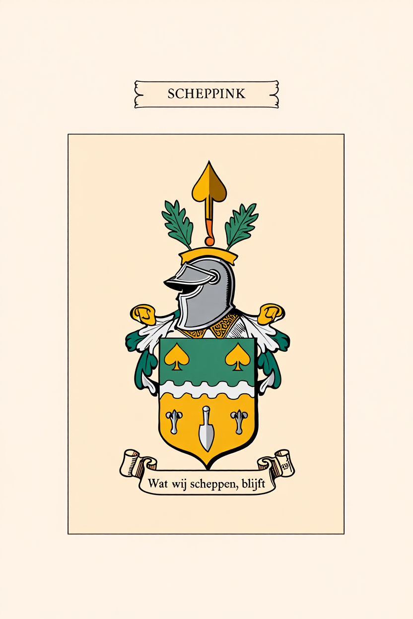 Familiewapen van de achternaam SCHEPPINK (vergrendeld)