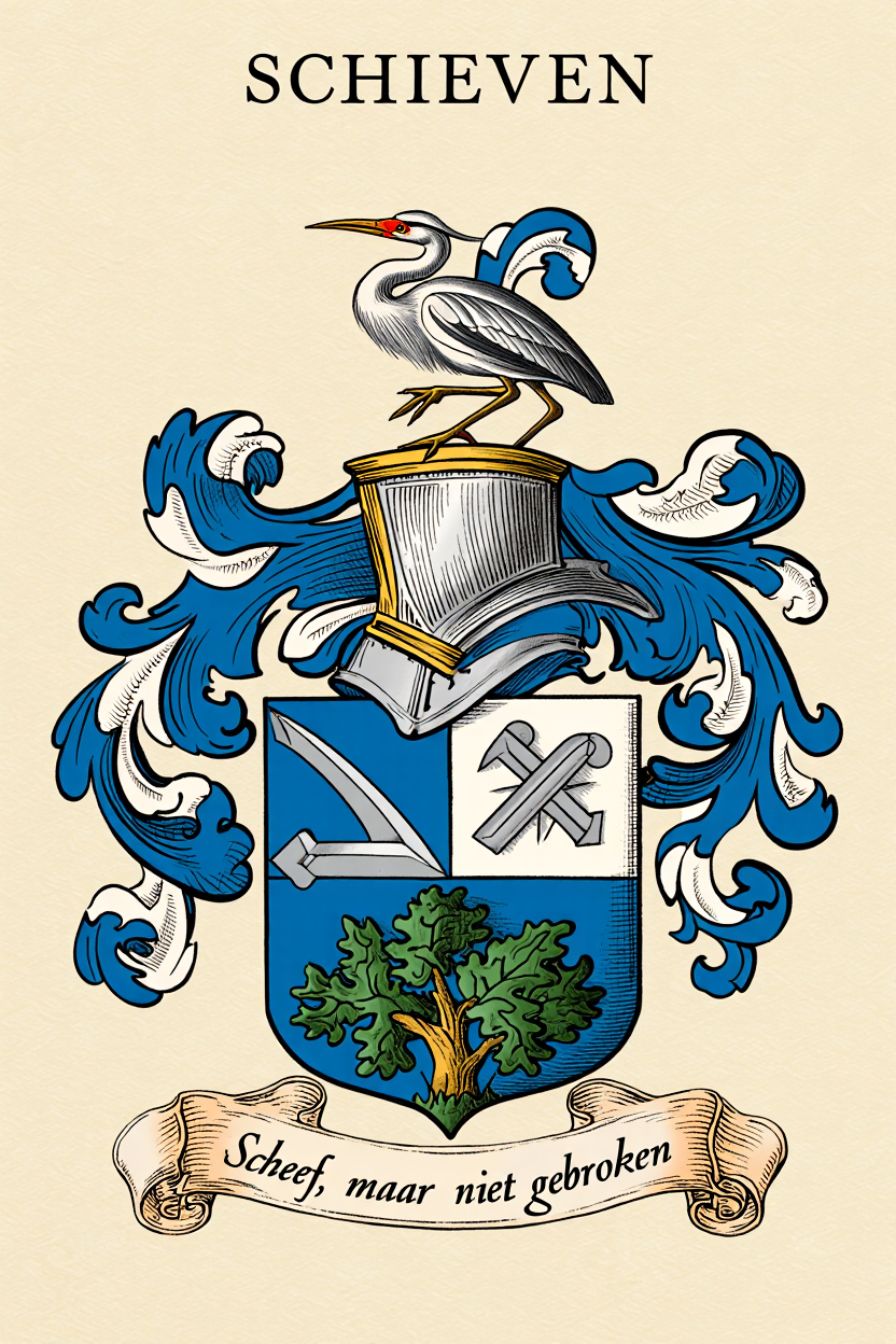 Familiewapen van de achternaam SCHIEVEN (vergrendeld)