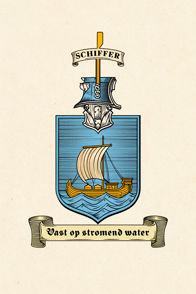 Familiewapen van de achternaam SCHIFFER (vergrendeld)