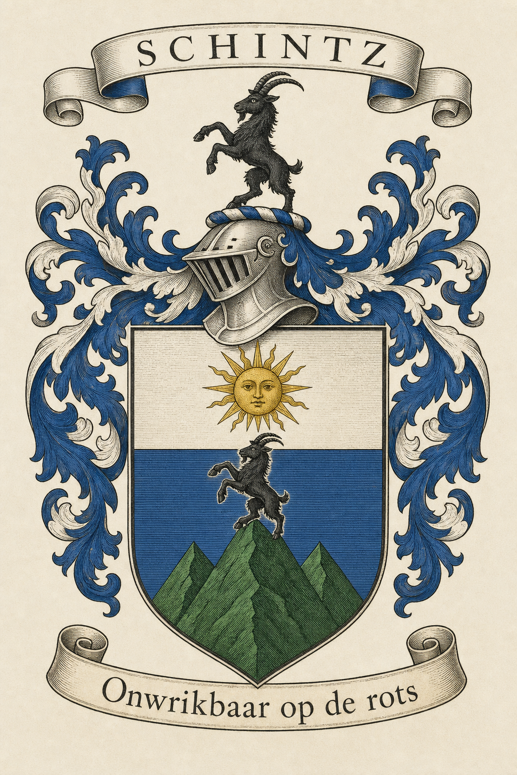 Familiewapen van de achternaam SCHINTZ (vergrendeld)