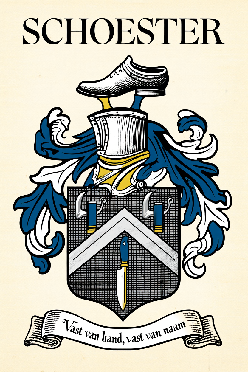 Familiewapen van de achternaam SCHOESTER (vergrendeld)