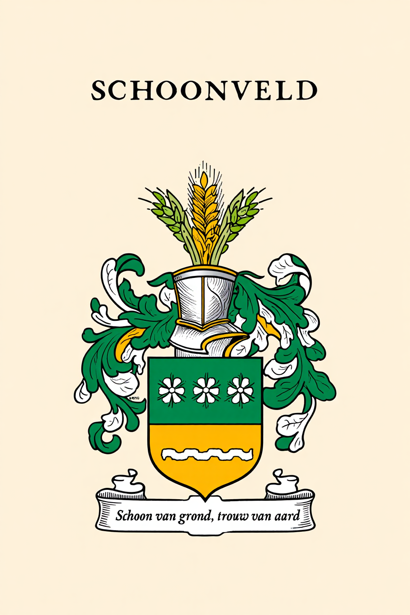 Familiewapen van de achternaam SCHOONVELD (vergrendeld)