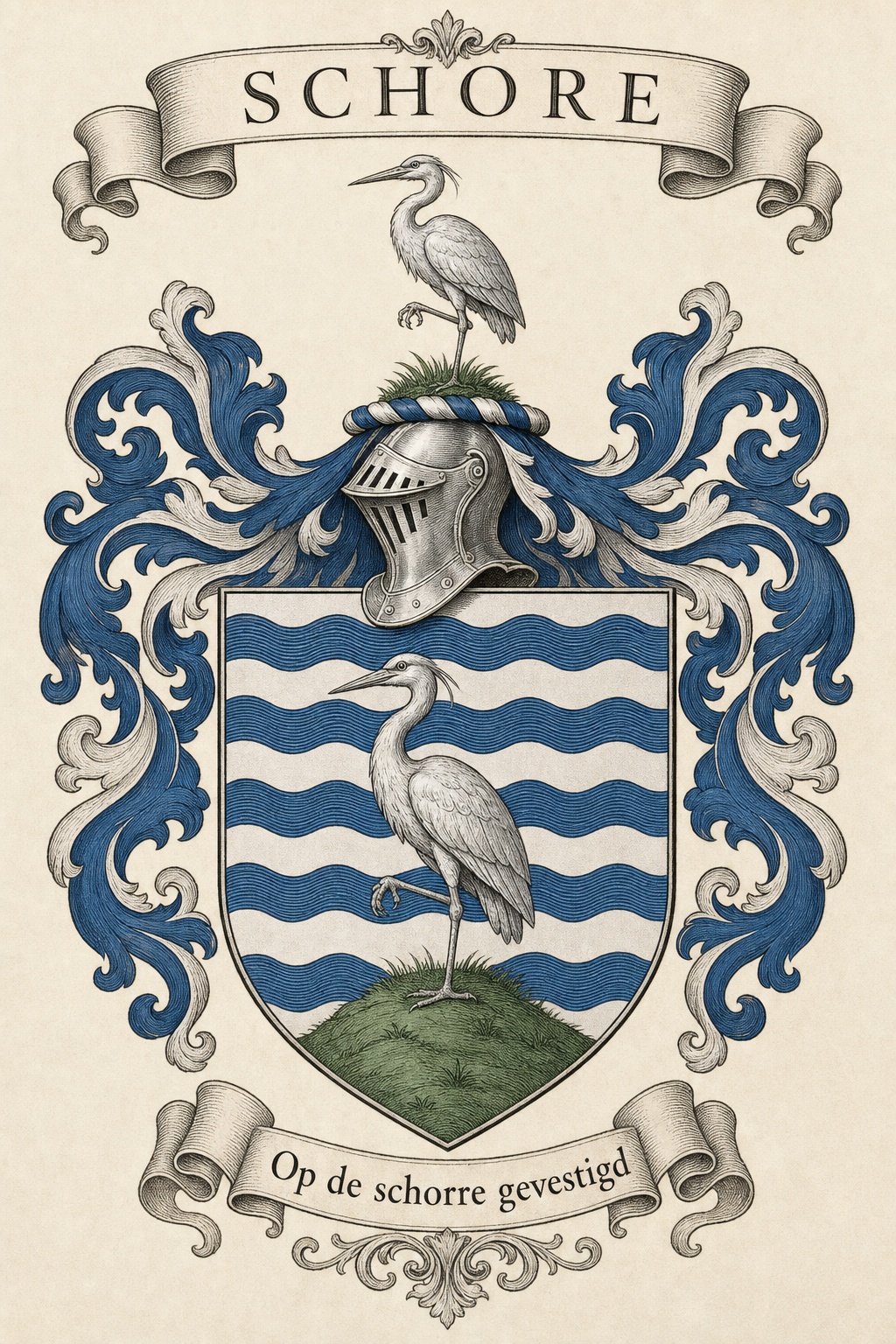 Familiewapen van de achternaam SCHORE (vergrendeld)