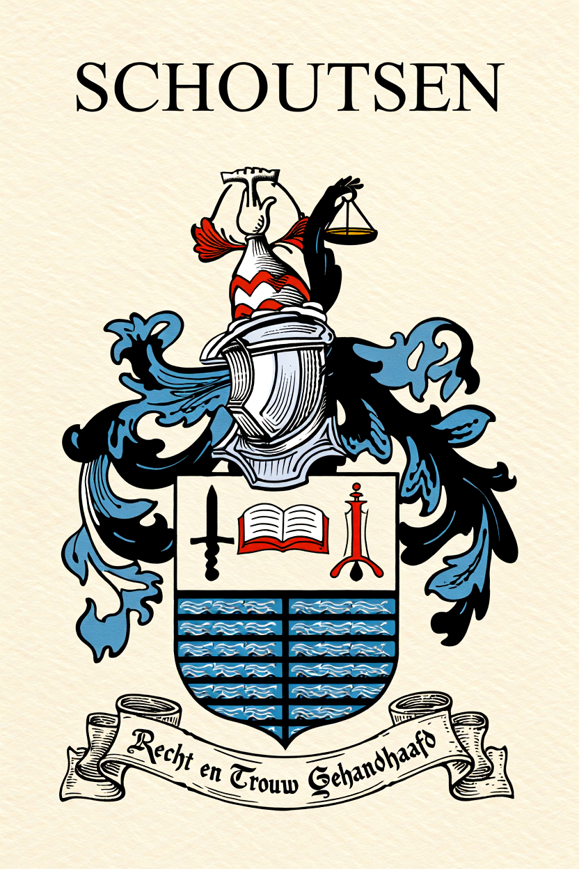 Familiewapen van de achternaam SCHOUTSEN (vergrendeld)